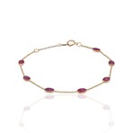 18K Yellow Gold Oval Ruby Single Line Bracelet // 7.5" // New