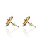 18K Yellow Gold Multi Sapphire + Diamond Flower Earrings // Pre-Owned
