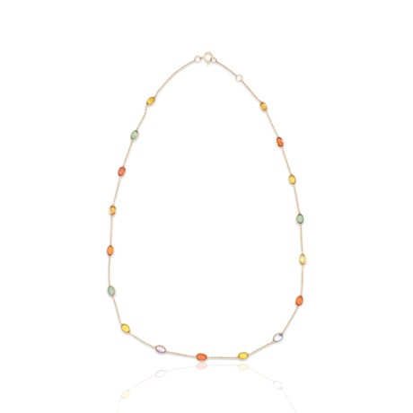 18K Yellow Gold Multi-Sapphire Necklace // 18" // Pre-Owned