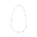 18K Yellow Gold Multi-Sapphire + Diamond Necklace // 18" // Pre-Owned