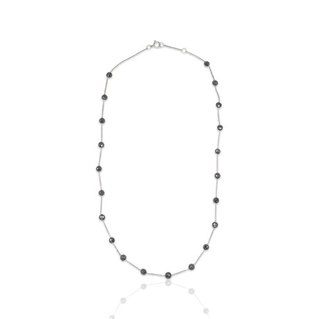 18K White Gold Black Diamond Necklace // 18" // Pre-Owned