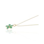 18K Yellow Gold Emerald + Diamond Necklace // 16" // Pre-Owned