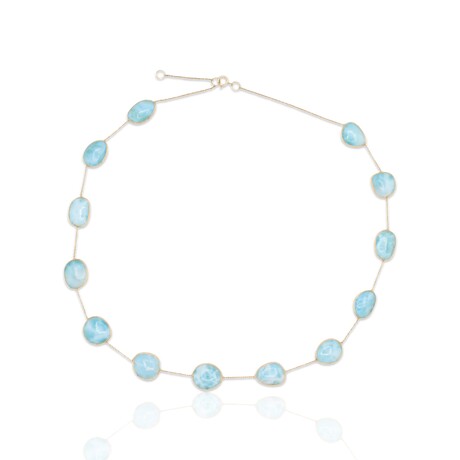 18K Yellow Gold Larimar Necklace // 18" // Pre-Owned