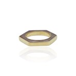 Fine Jewelry // 18K Yellow Gold Hexagon Strawberry Quartz Ring + Necklace // Ring Size: 5.75 + 16" // Pre-Owned