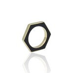Fine Jewelry // 18K Yellow Gold Hexagon Black Onyx Ring + Necklace // Ring Size: 5.75 + 16" // Pre-Owned