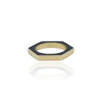 Fine Jewelry // 18K Yellow Gold Hexagon Black Onyx Ring + Necklace // Ring Size: 5.75 + 16" // Pre-Owned