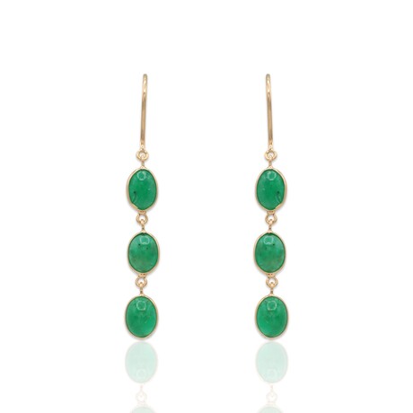 18K Yellow Gold Emerald Drop Earrings I // Pre-Owned