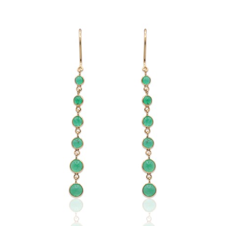 18K Yellow Gold Emerald Drop Earrings // Pre-Owned