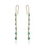 18K Yellow Gold Emerald Drop Earrings // Pre-Owned