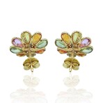 18K Yellow Gold Multi-Sapphire Earrings // Pre-Owned