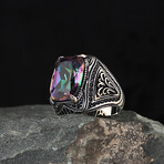 925 Sterling Silver Mystic Topaz Stone Ring // Style 1 // Multicolor (10.5)
