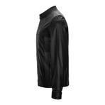 Mock Neck Front Seams Detail Racer Jacket // Black (L)