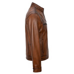 Ezra Leather Jacket // Brown (S)