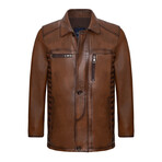 Bennett Leather Jacket // Brown (3XL)