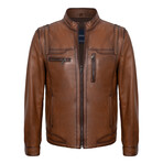 Ezra Leather Jacket // Brown (3XL)