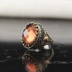 925 Sterling Silver Natural Zultanite Stone Ring // Silver + Pink (7.5)