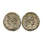 Roman Egypt Coin of Nero with Tiberius // 66-67 CE