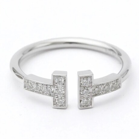 Tiffany & Co. // 18k White Gold T Wire Ring With Diamond // Ring Size: 5.5 // Store Display