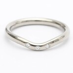 Tiffany & Co. // 18k White Gold Curved Ring With Diamond // Ring Size: 5.5 // Store Display