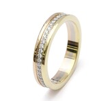 Cartier // 18k Rose Gold + 18k Yellow Gold Vendome Diamond Ring // Ring Size: 4.5 // Store Display