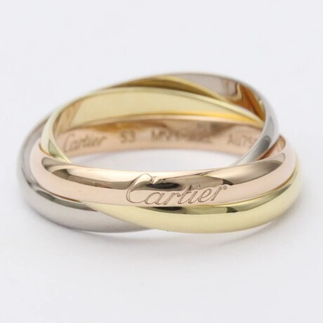 Cartier // 18k Rose Gold + 18k White Gold + 18k Yellow Gold Trinity Ring // Ring Size: 6.25 // Store Display