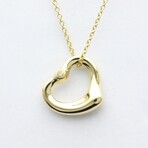 Tiffany & Co. // 18k Yellow Gold Open Heart Diamond Necklace // 16.14" // Store Display