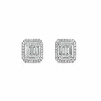 18k White Gold Diamond Earrings // New