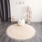 Round Tassel Rug // Cream (3.9' x 3.9')