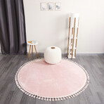 Round Tassel Rug // Powder (3.9' x 3.9')