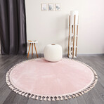 Round Tassel Rug // Powder (3.9' x 3.9')