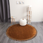 Round Tassel Rug // Brown (3.9' x 3.9')