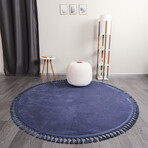Round Tassel Rug // Indigo (3.9' x 3.9')