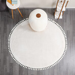 Round Tassel Rug // White (3.9' x 3.9')