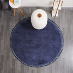 Round Tassel Rug // Indigo (3.9' x 3.9')