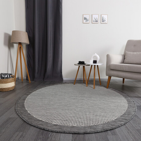 Jute Sisal Round Rug // Gray (3.9' x 3.9')