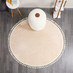 Round Tassel Rug // Cream (3.9' x 3.9')