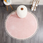 Round Tassel Rug // Powder (3.9' x 3.9')