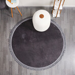 Round Tassel Rug // Anthracite (3.9' x 3.9')