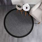 Jute Sisal Round Rug // Smoked Black (3.9' x 3.9')