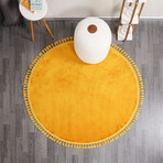 Round Tassel Rug // Mustard (3.9' x 3.9')
