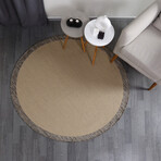 Jute Sisal Round Rug // Beige + Brown (3.9' x 3.9')