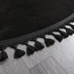 Round Tassel Rug // Black (3.9' x 3.9')
