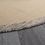 Jute Sisal Round Rug // Beige + Brown (3.9' x 3.9')