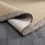 Jute Sisal Round Rug // Beige + Brown (3.9' x 3.9')