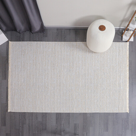Chenille Woven Rug // Cream (2.5' x 4.9')