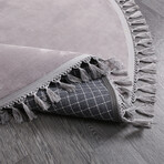 Round Tassel Rug // Gray (3.9' x 3.9')