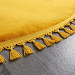 Round Tassel Rug // Mustard (3.9' x 3.9')