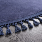 Round Tassel Rug // Indigo (3.9' x 3.9')