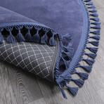 Round Tassel Rug // Indigo (3.9' x 3.9')