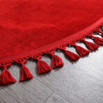 Round Tassel Rug // Red (3.9' x 3.9')